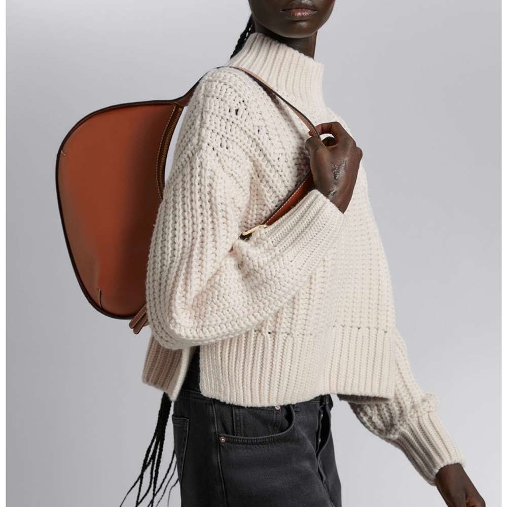Chunky knit high neck sweater 100% wool